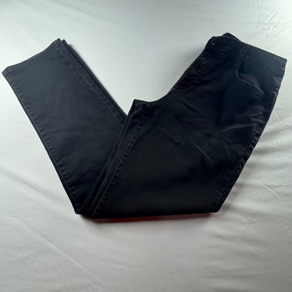 Bandolino Blu Amy Straight Leg Jeans Black Stretch Denim Womens Size 10